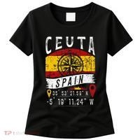 Ceuta Spain Flag Gps Coordinates Of Ceuta Women's T-Shirt thumb 0