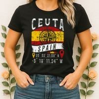 Ceuta Spain Flag Gps Coordinates Of Ceuta Women's T-Shirt thumb 2