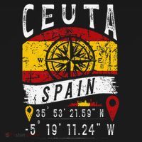 Ceuta Spain Flag Gps Coordinates Of Ceuta Kids Sweatshirt thumb 2