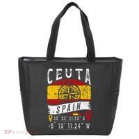 Ceuta Spain Flag Gps Coordinates Of Ceuta Tote Bag thumb 0