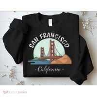 California San Francisco Gift Golden Gate Bridge Souvenir Sweatshirt thumb 2