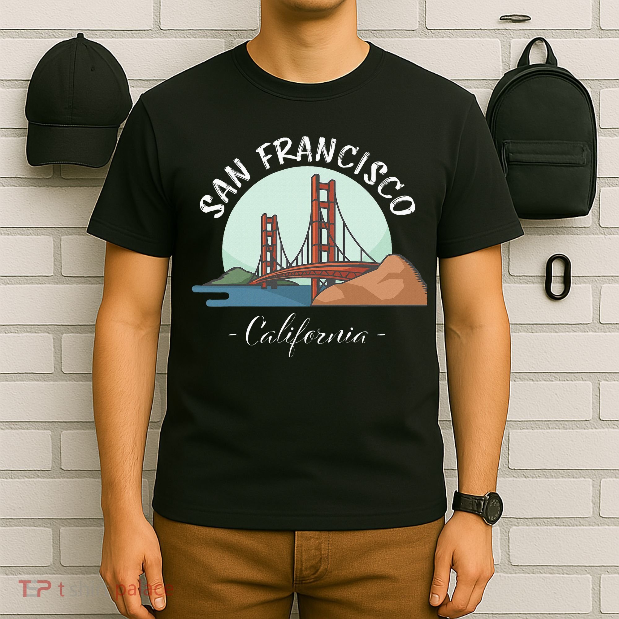 California San Francisco Gift Golden Gate Bridge Souvenir T-Shirt
