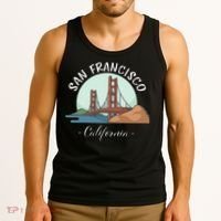California San Francisco Gift Golden Gate Bridge Souvenir Tank Top thumb 3