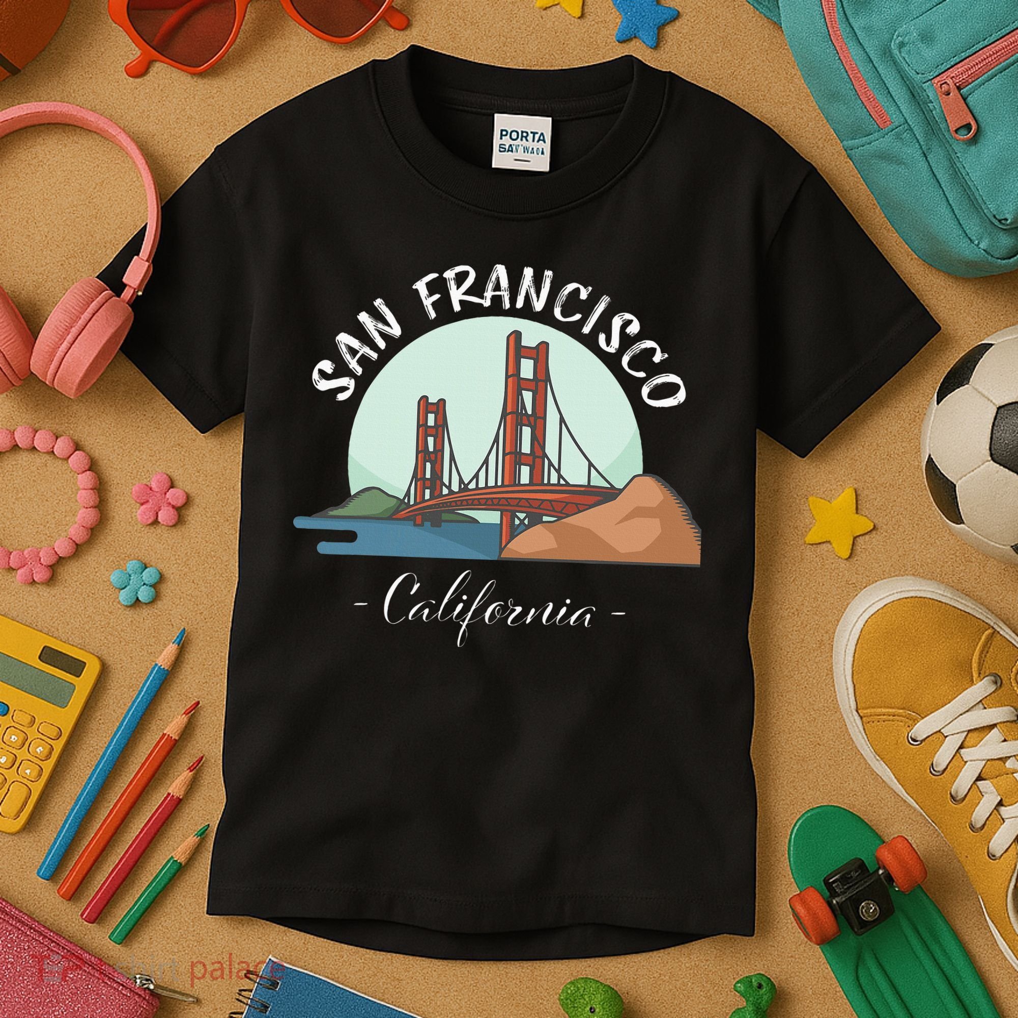 California San Francisco Gift Golden Gate Bridge Souvenir Kids T-Shirt