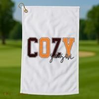 Cozy Season Fall Lover Golf Towel thumb 1