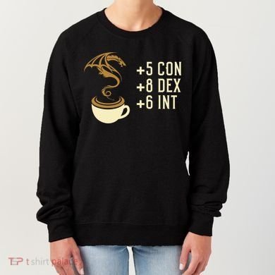 Coffee Stats For Roleplaying And Larping Tabletop Rpg Women's Sweatshirt