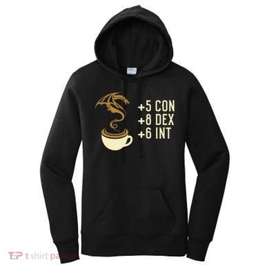 Coffee Stats For Roleplaying And Larping Tabletop Rpg Women's Hoodie