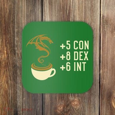 Coffee Stats For Roleplaying And Larping Tabletop Rpg Coaster