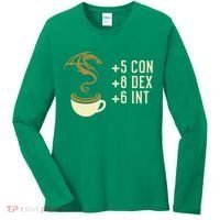 Coffee Stats For Roleplaying And Larping Tabletop Rpg Women's Long Sleeve Shirt thumb 0
