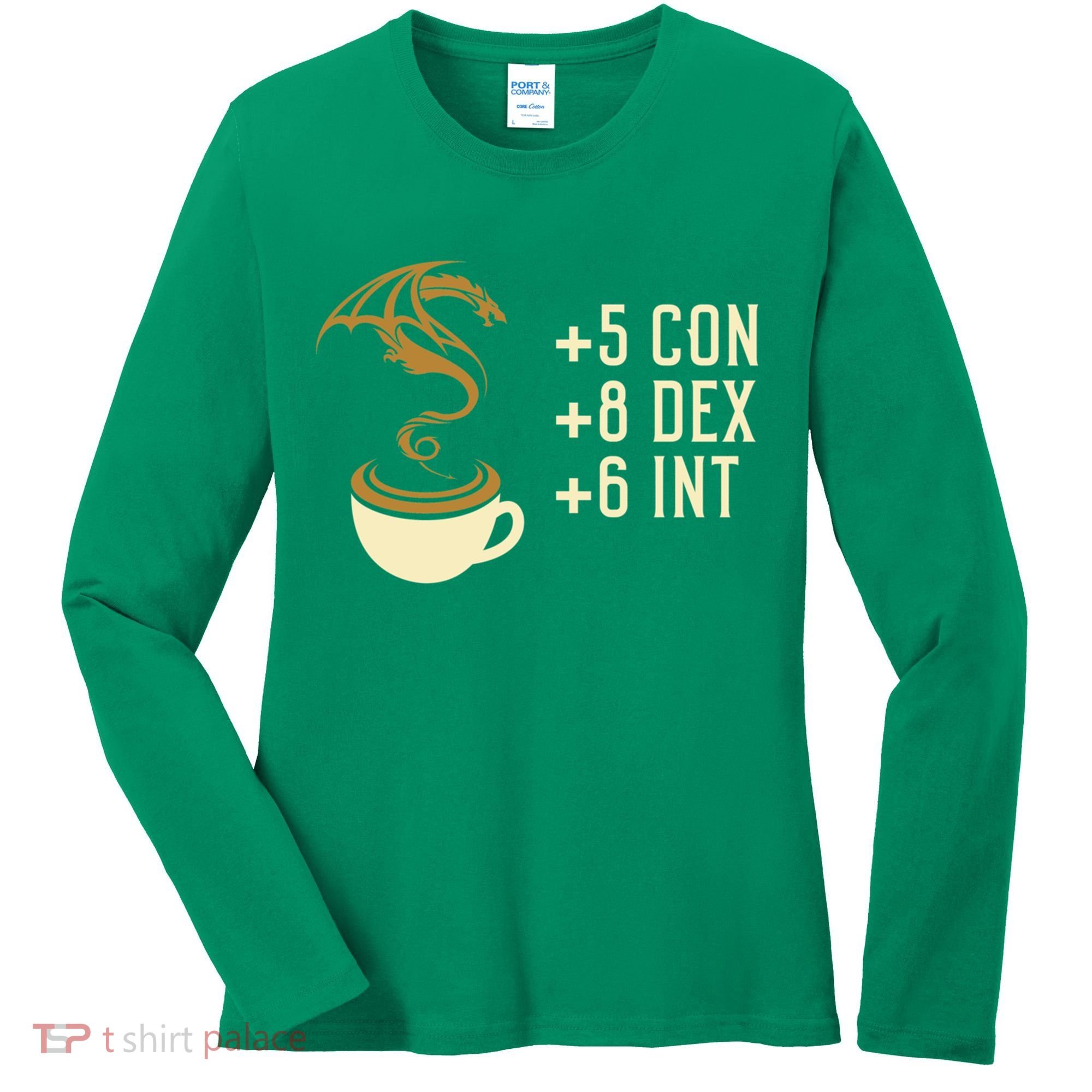 Coffee Stats For Roleplaying And Larping Tabletop Rpg Women's Long Sleeve Shirt