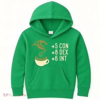 Coffee Stats For Roleplaying And Larping Tabletop Rpg Kids Hoodie