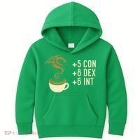 Coffee Stats For Roleplaying And Larping Tabletop Rpg Kids Hoodie thumb 0