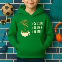 Coffee Stats For Roleplaying And Larping Tabletop Rpg Kids Hoodie thumb 2