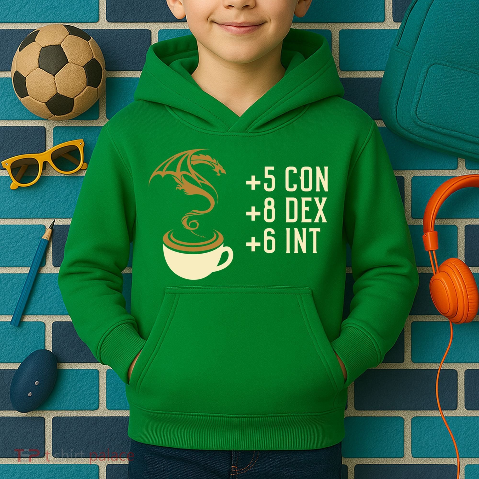 Coffee Stats For Roleplaying And Larping Tabletop Rpg Kids Hoodie