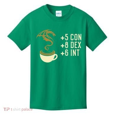 Coffee Stats For Roleplaying And Larping Tabletop Rpg Kids T-Shirt