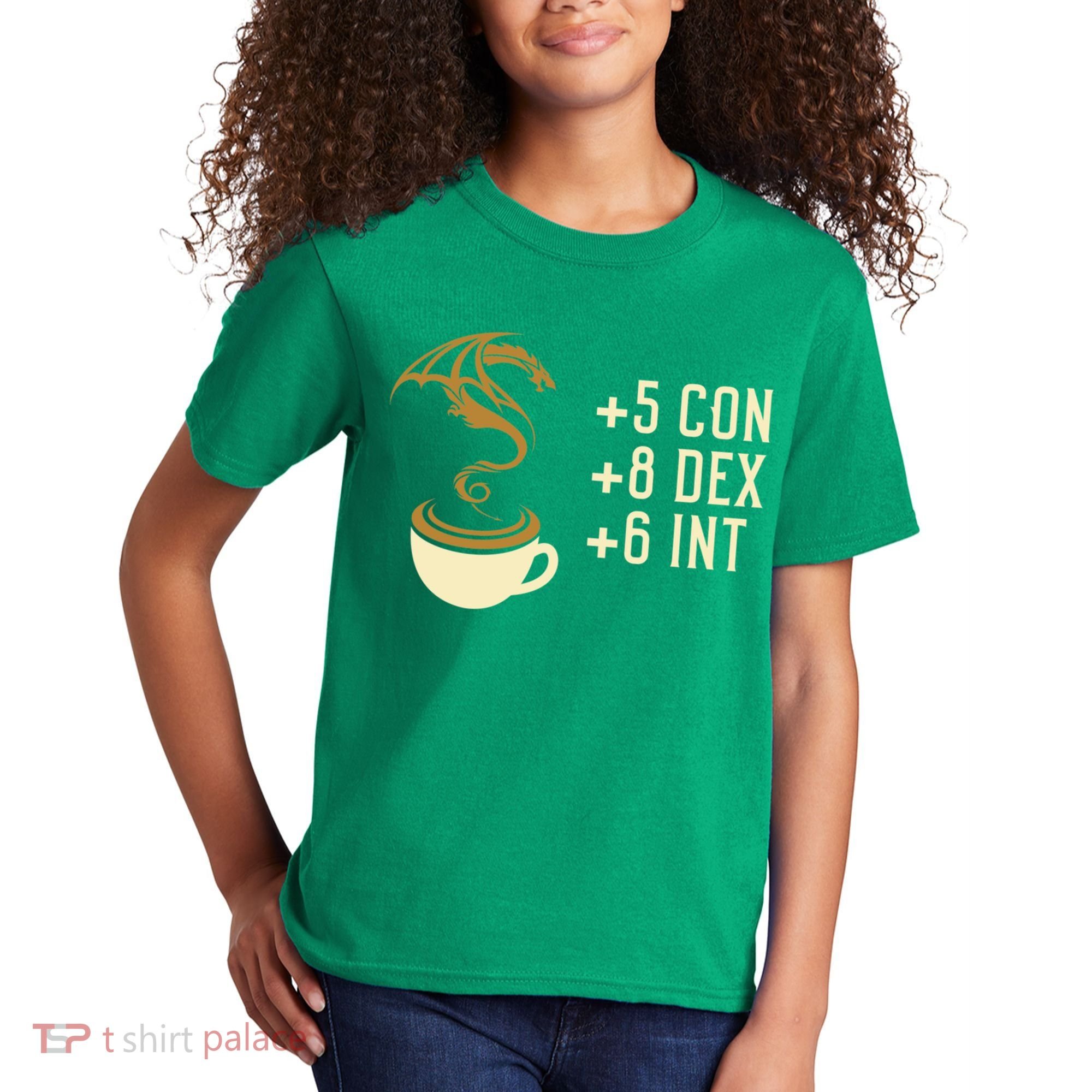 Coffee Stats For Roleplaying And Larping Tabletop Rpg Kids T-Shirt
