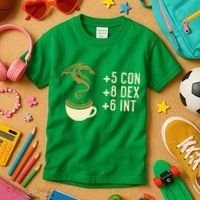 Coffee Stats For Roleplaying And Larping Tabletop Rpg Kids T-Shirt thumb 3