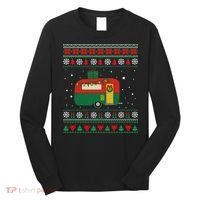 Christmas Sweater Funny Camping Camper Gift Long Sleeve Shirt thumb 0