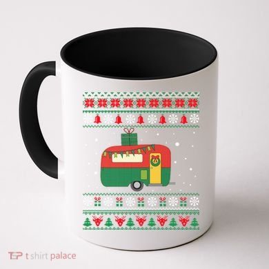 Christmas Sweater Funny Camping Camper Gift Coffee Mug