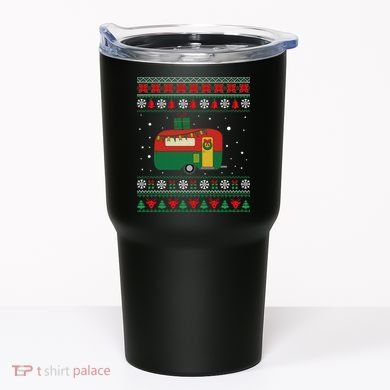 Christmas Sweater Funny Camping Camper Gift Tumbler