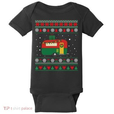 Christmas Sweater Funny Camping Camper Gift Baby Bodysuit