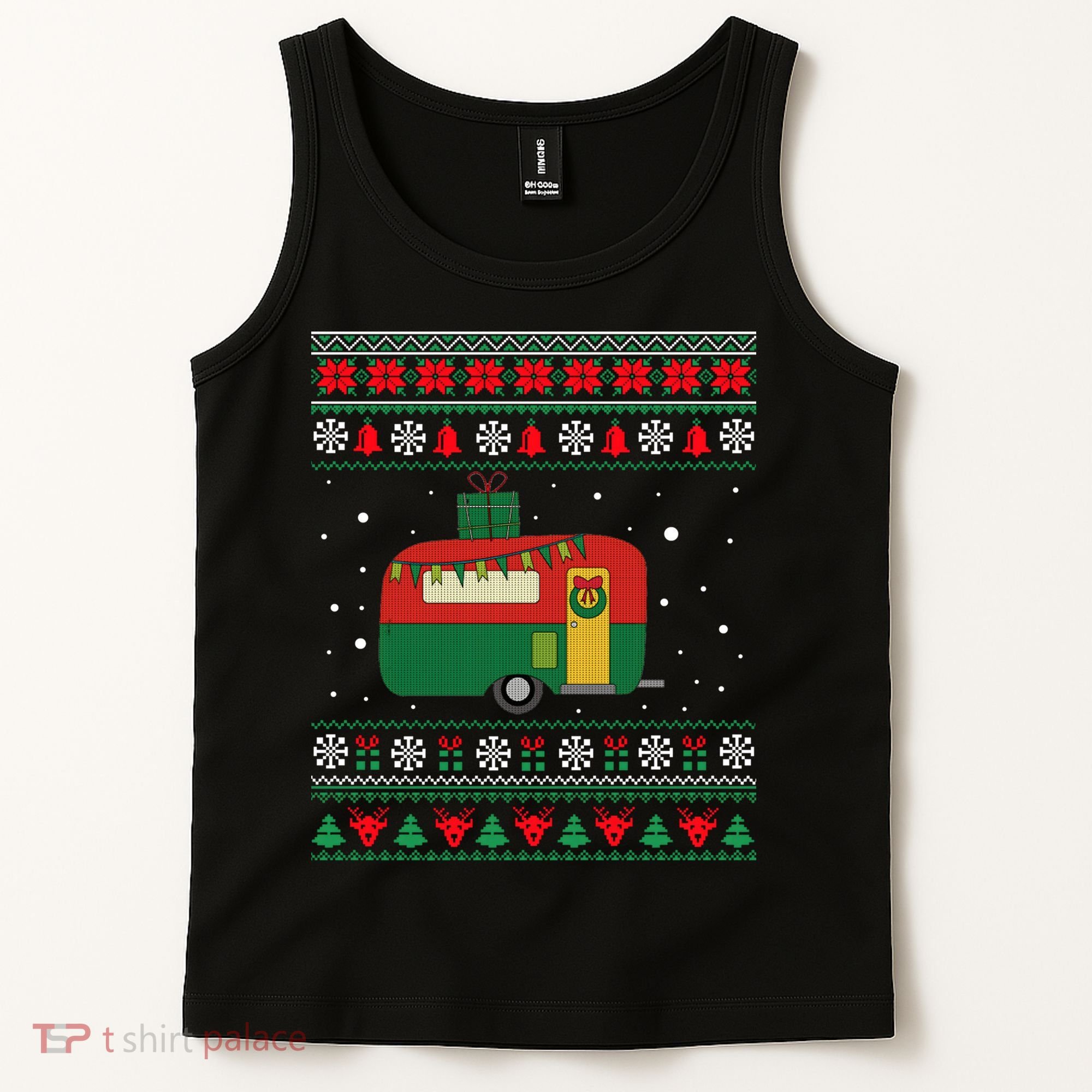 Christmas Sweater Funny Camping Camper Gift Tank Top