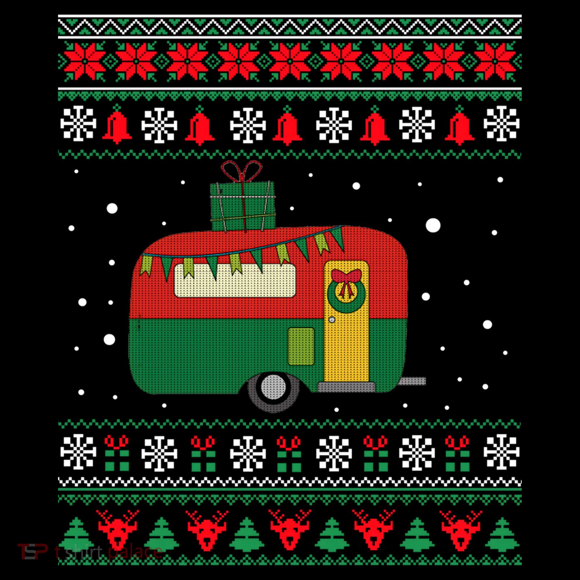 Christmas Sweater Funny Camping Camper Gift Tank Top