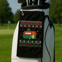 Christmas Sweater Funny Camping Camper Gift Golf Towel thumb 2