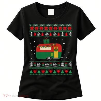 Christmas Sweater Funny Camping Camper Gift Women's T-Shirt