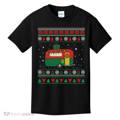 Christmas Sweater Funny Camping Camper Gift Kids T-Shirt