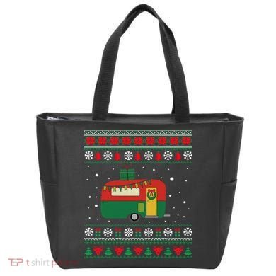 Christmas Sweater Funny Camping Camper Gift Tote Bag