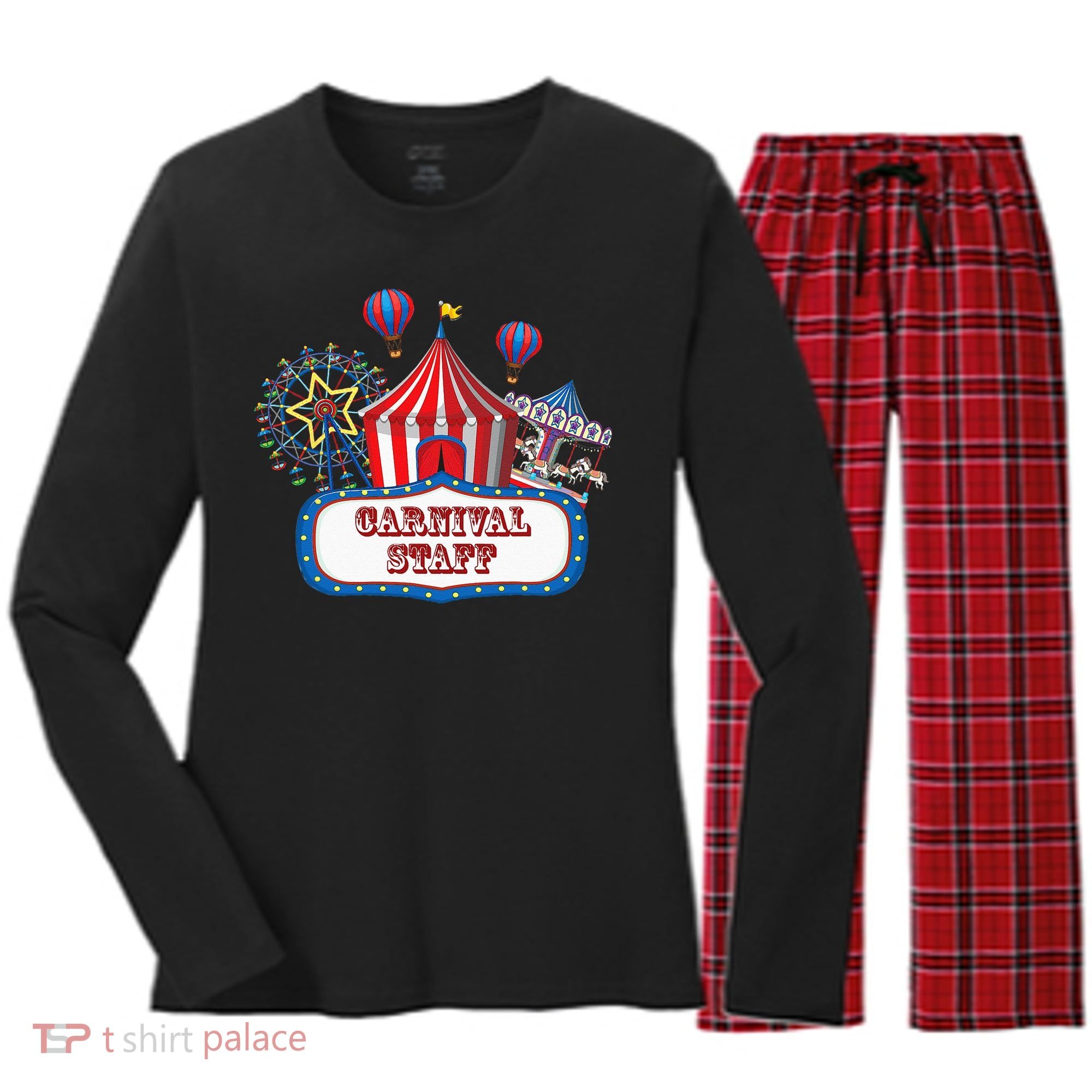 Carnival Staff For Circus Event Staff & Ringmaster Lover Women's Long Sleeve Flannel Pajama Set 
