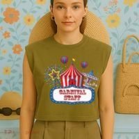 Carnival Staff For Circus Event Staff & Ringmaster Lover Garment-Dyed Women's Muscle Tee thumb 4