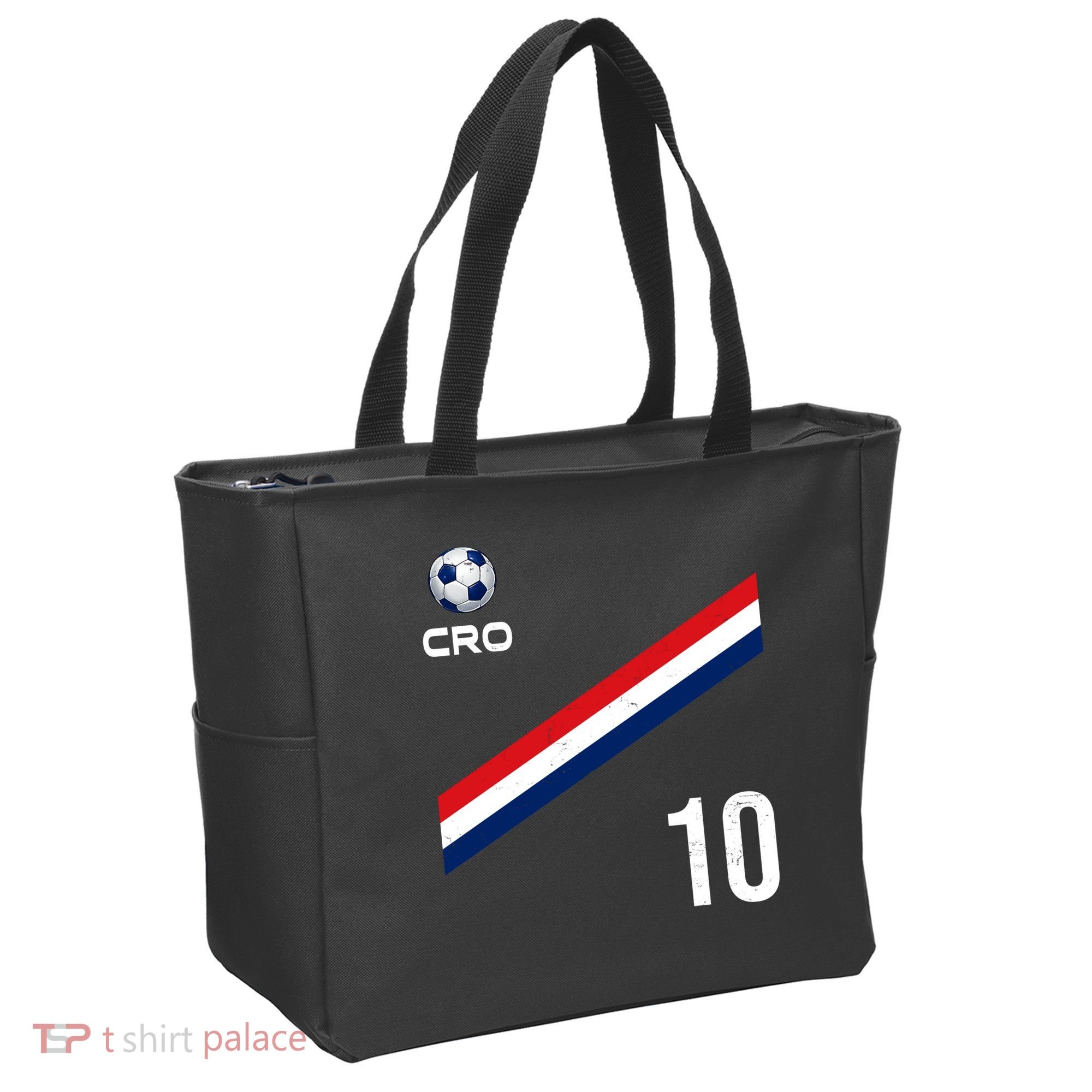 Croatia Soccer Fan Gear Jersey Number 10 Flag Tote Bag
