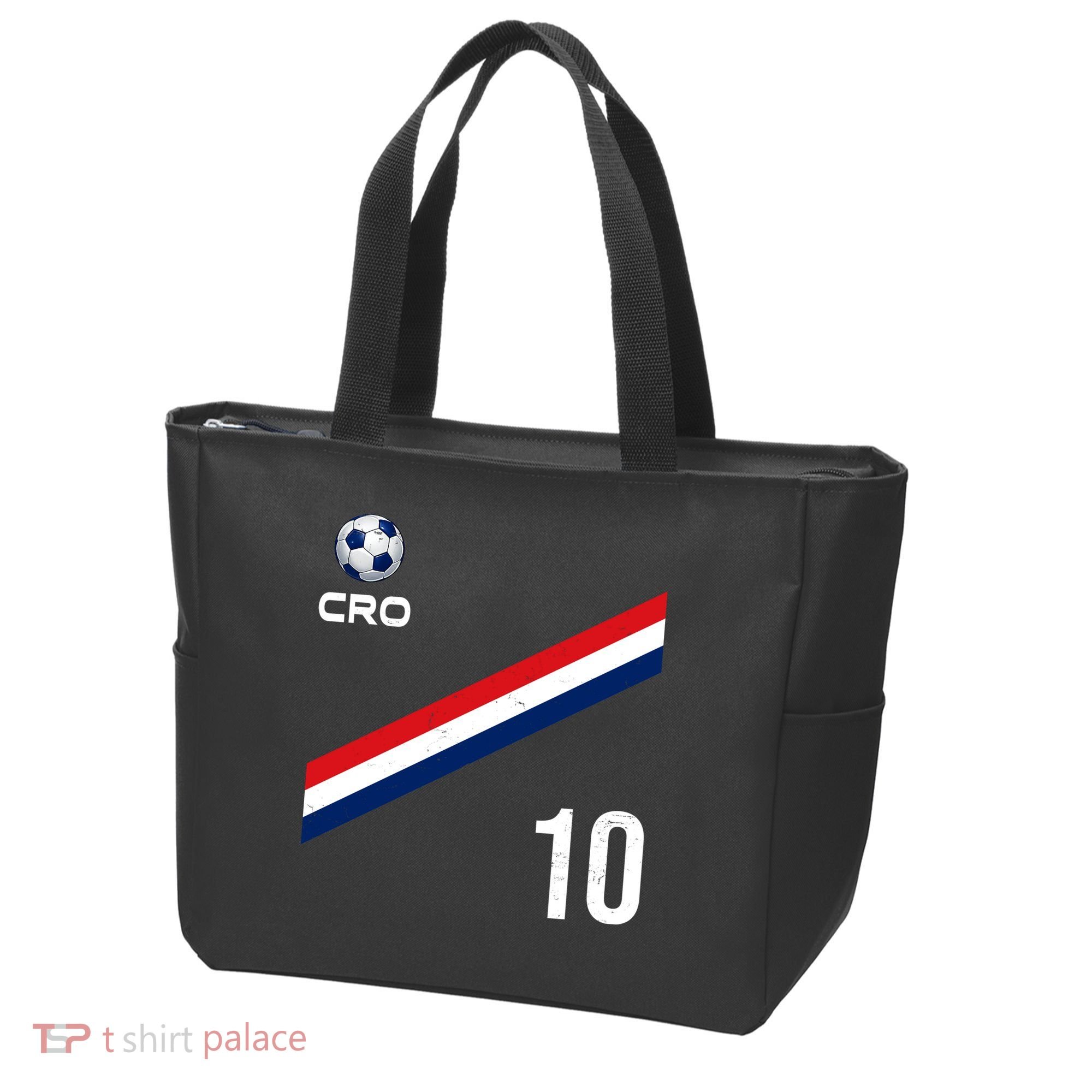 Croatia Soccer Fan Gear Jersey Number 10 Flag Tote Bag