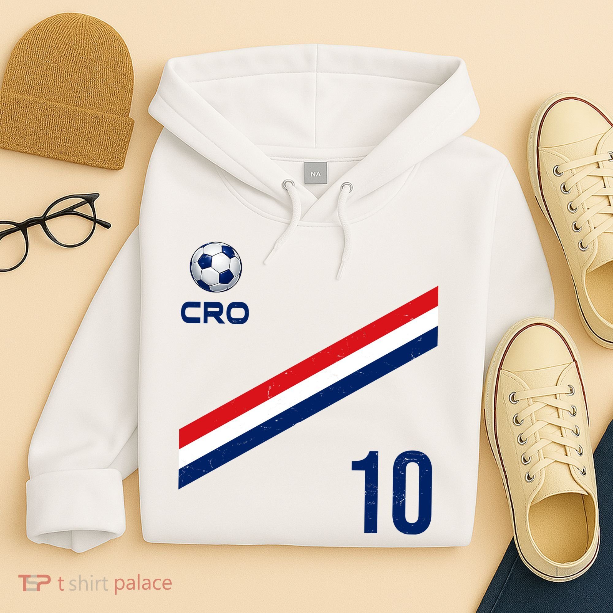 Croatia Soccer Fan Gear Jersey Number 10 Flag Hoodie
