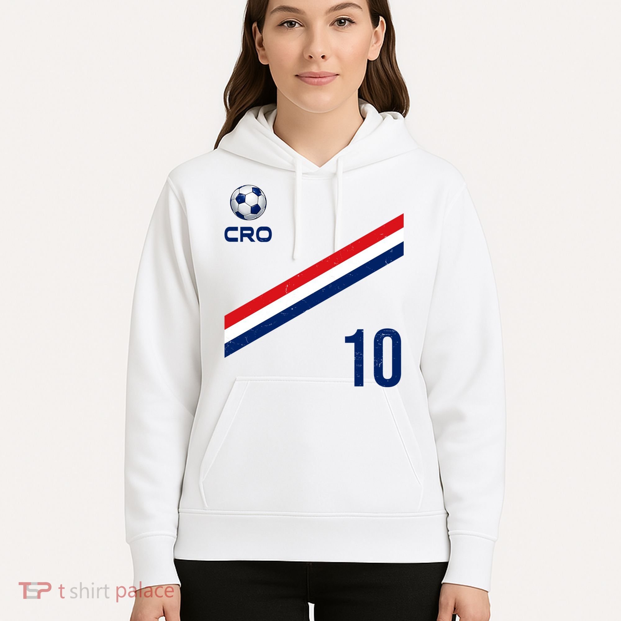 Croatia Soccer Fan Gear Jersey Number 10 Flag Hoodie