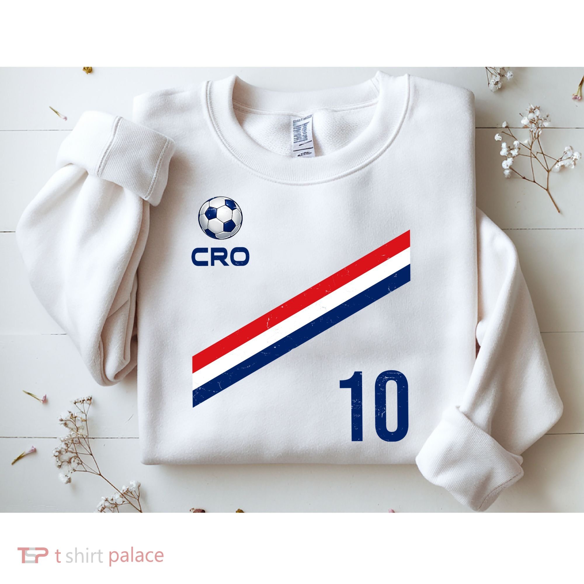 Croatia Soccer Fan Gear Jersey Number 10 Flag Sweatshirt
