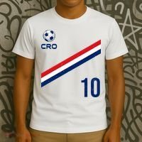 Croatia Soccer Fan Gear Jersey Number 10 Flag T-Shirt thumb 3