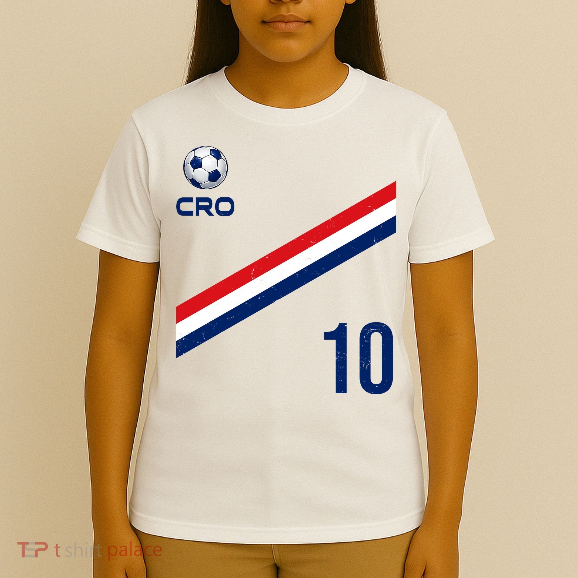 Croatia Soccer Fan Gear Jersey Number 10 Flag T-Shirt