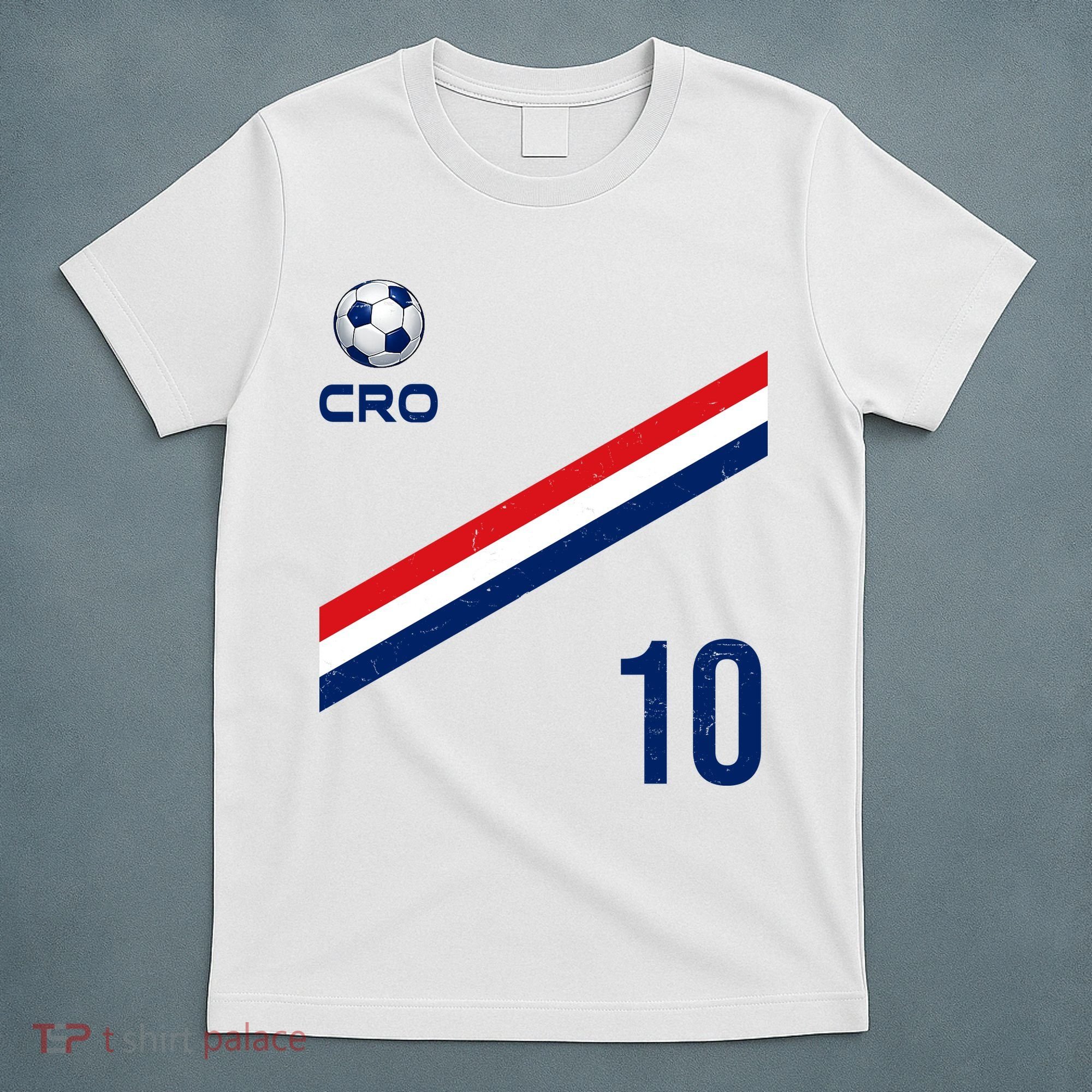 Croatia Soccer Fan Gear Jersey Number 10 Flag T-Shirt