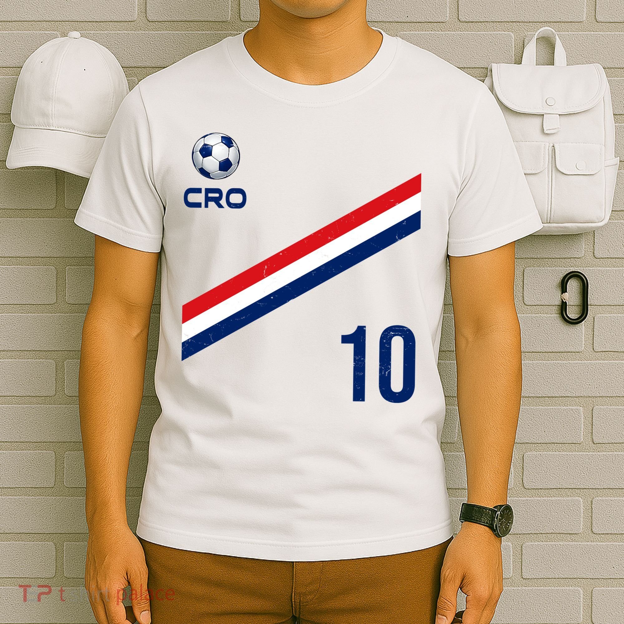 Croatia Soccer Fan Gear Jersey Number 10 Flag T-Shirt