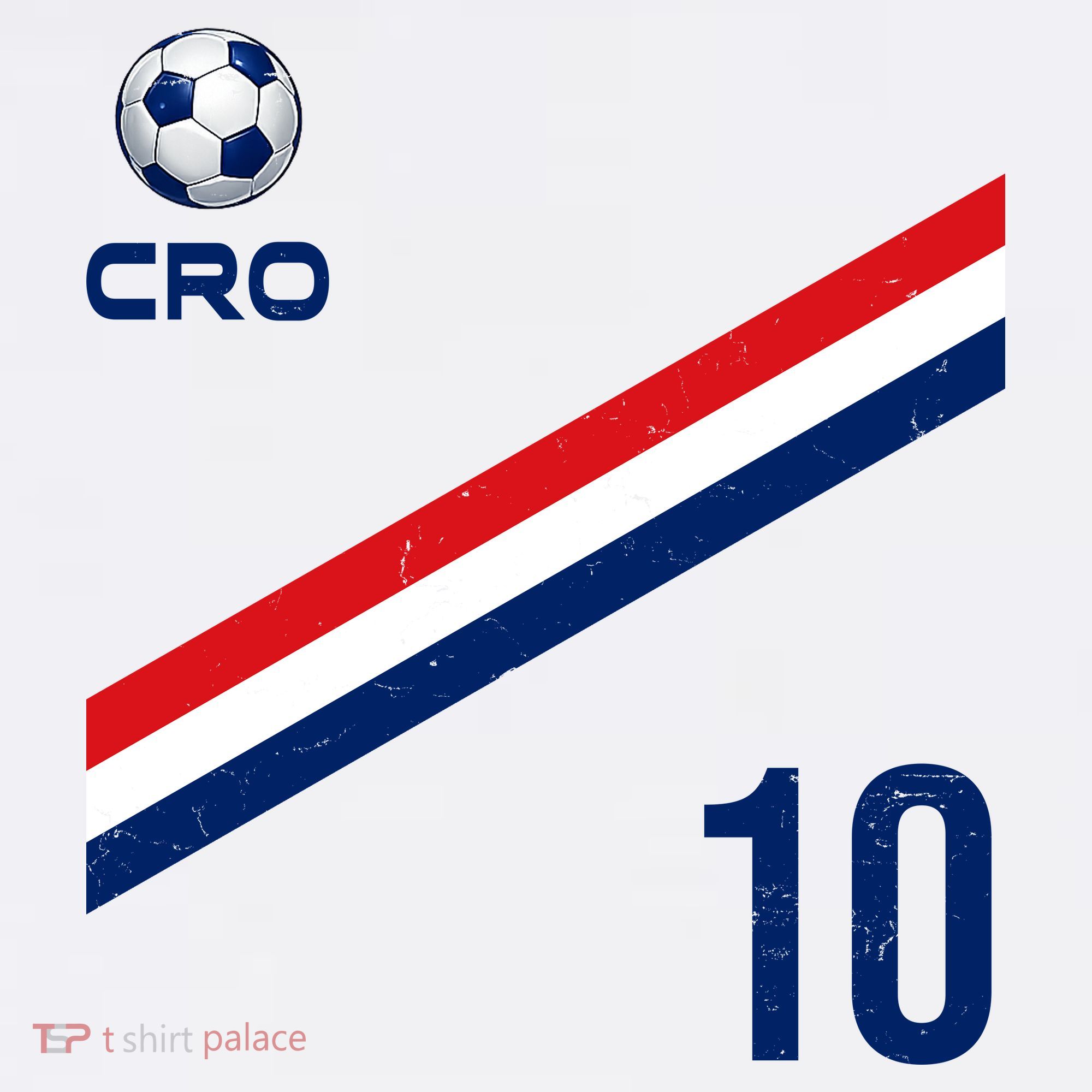 Croatia Soccer Fan Gear Jersey Number 10 Flag T-Shirt