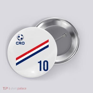 Croatia Soccer Fan Gear Jersey Number 10 Flag Button