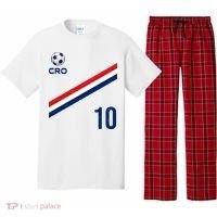 Croatia Soccer Fan Gear Jersey Number 10 Flag Pajama Set thumb 0