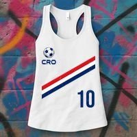 Croatia Soccer Fan Gear Jersey Number 10 Flag Women's Tank Top thumb 3