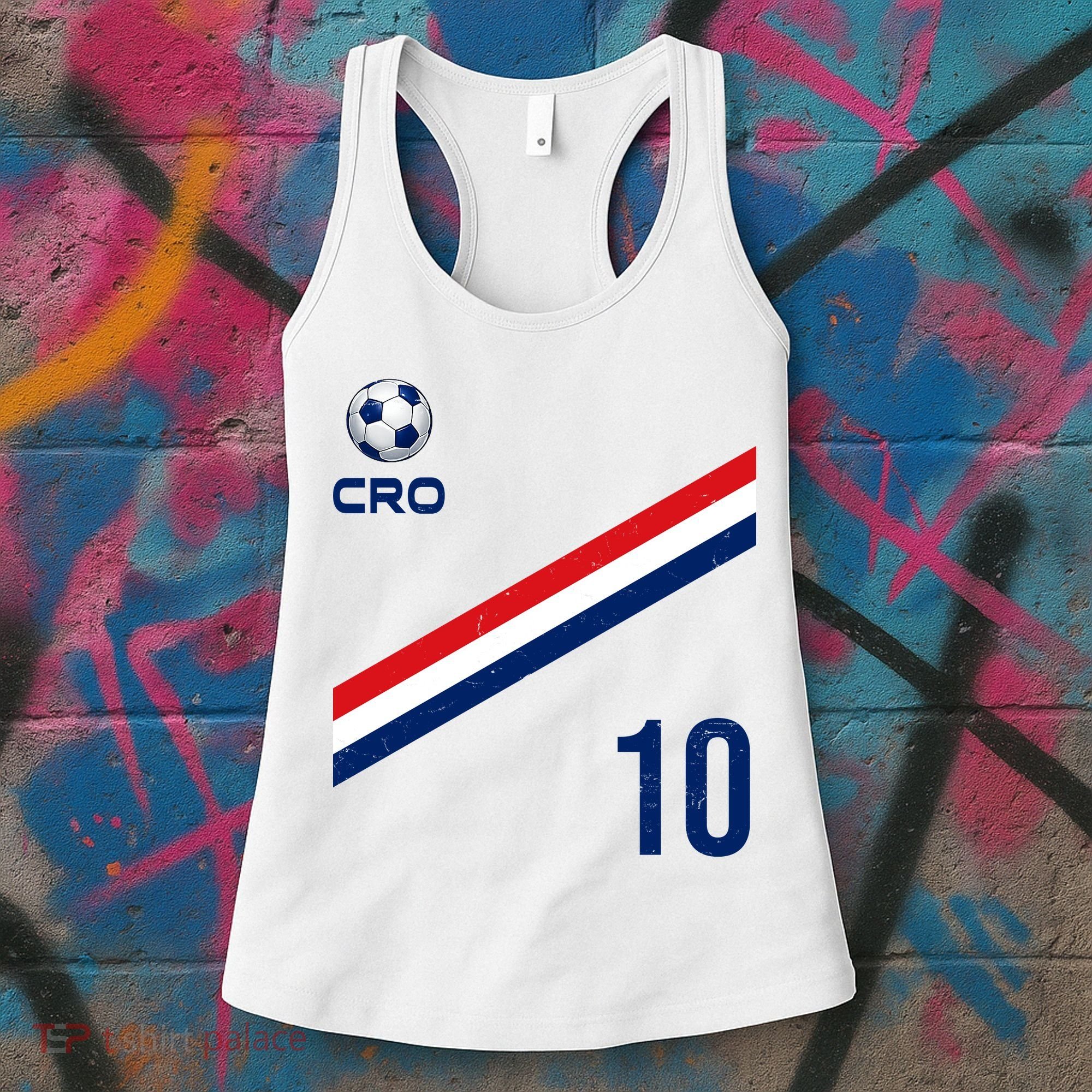 Croatia Soccer Fan Gear Jersey Number 10 Flag Women's Tank Top