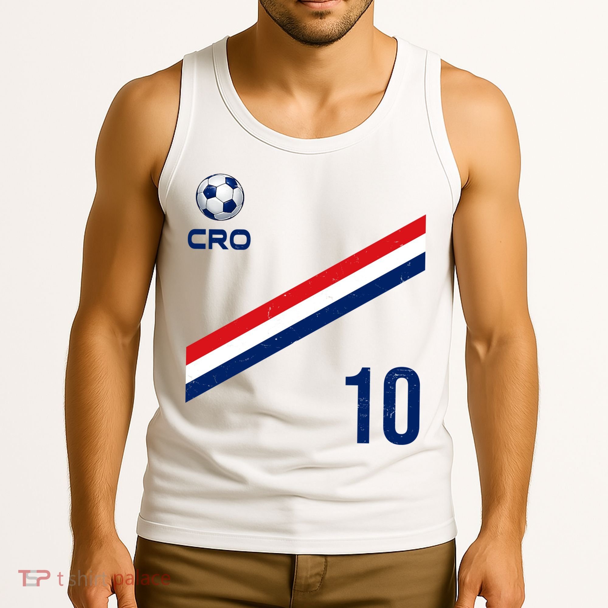 Croatia Soccer Fan Gear Jersey Number 10 Flag Tank Top