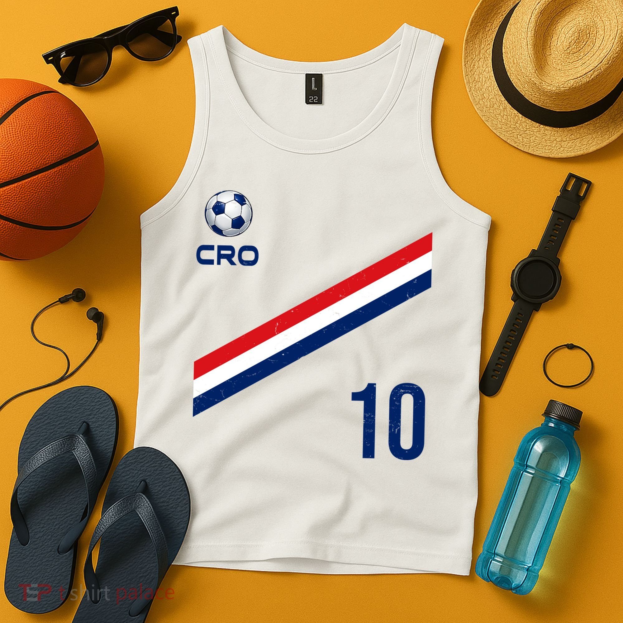 Croatia Soccer Fan Gear Jersey Number 10 Flag Tank Top