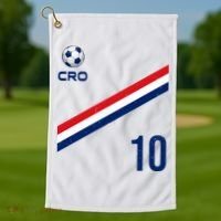 Croatia Soccer Fan Gear Jersey Number 10 Flag Golf Towel thumb 1